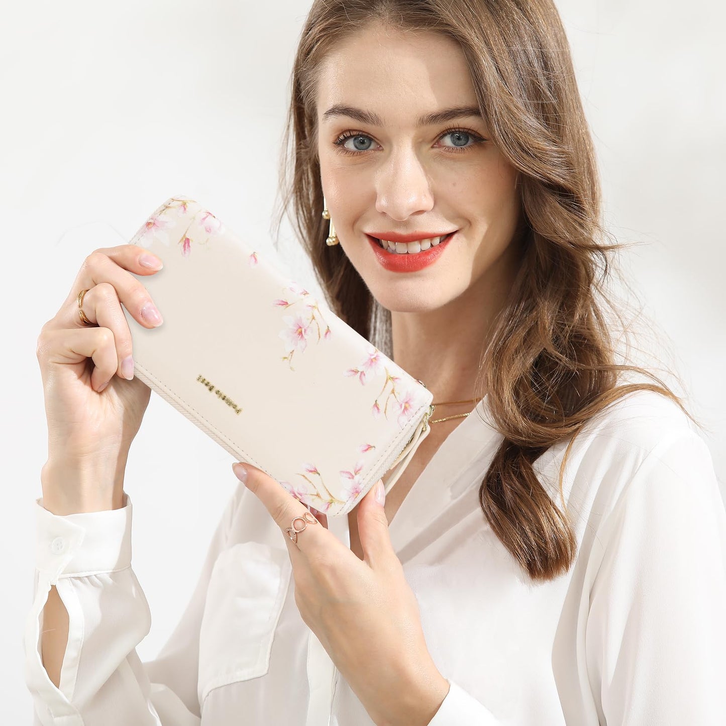 Pomelo Best Womens Wallet RFID Blocking Leather Multi Credit Card Zip Around Long Wallet Wristlet Large Capacity Travel for Ladies