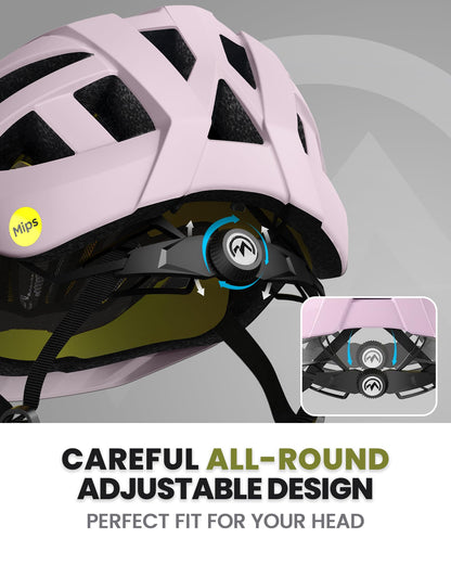 OutdoorMaster MIPS Adult Recreational Cycling Helmet - Misty Sakura,L