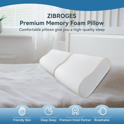 Cervical Neck Pillow for Pain Relief- Queen Size Cooling Pillow for Sleeping, Memory Foam Pillows for Neck Shoulder, Ergonomic Adjustable Contour Bed Pillow for Side, Stomach & Back Sleepers