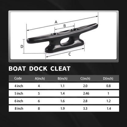 Laorde Nylon Boat Cleats Green, 4"/5"/6"/8", Marine Grade Dock Cleats for Rope, Kayak, Mooring, Canoe, Maritime Decor, Tie Down (4 inch 4 Pack)