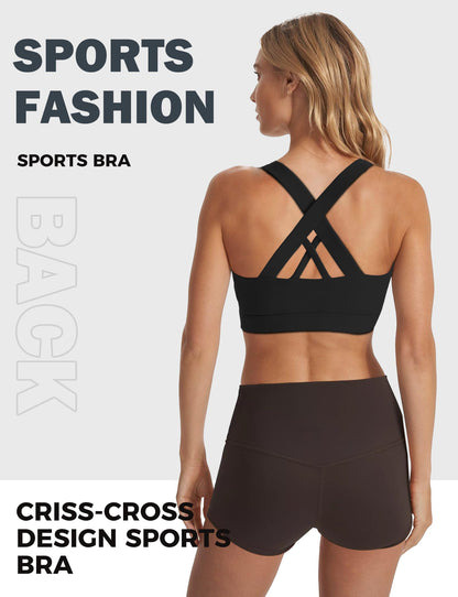 Sports Bras for Women High Support Large Bust, Outdoors High Impact Yoga Wireless Padded Bras,White Padded Low Back Athletic Sleep Workout Strappy Racerback Sports Bra Black XL-1