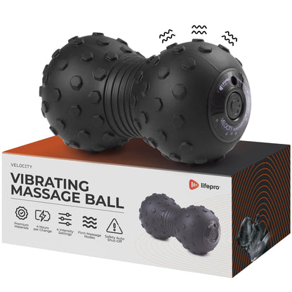 Lifepro 4-Speed Vibrating Massage Ball - Peanut Massager and Vibrating Foam Roller for Fitness, Mobility, and Relaxation - Compact and Portable Design