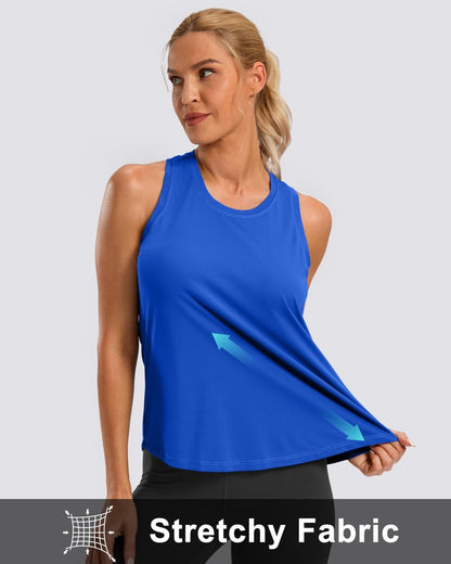 G Gradual Women's Workout Tank Tops Racerback Athletic Yoga Tops Loose Fit Sleeveless Running Gym Sports Shirts for Women(Royal Blue,M)