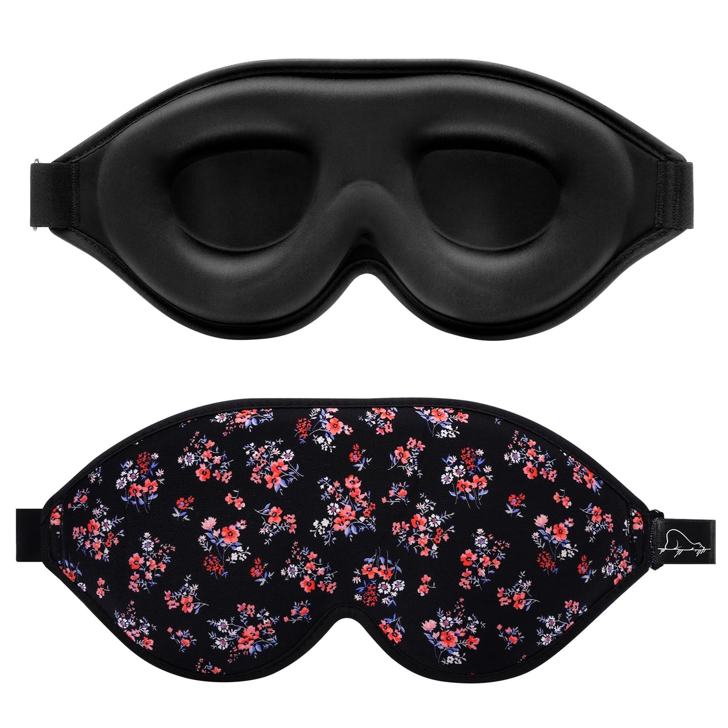 Alaska Bear Sleep Mask for Side Sleepers 2022 Headband Design, Cup-Shaped and Extra-Soft, 100 Blackout Eye Mask Shades Cover for Men and Women Home or Travel, Machine Washable, Black