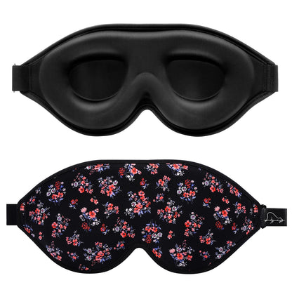 Alaska Bear Sleep Mask for Side Sleepers 2022 Headband Design, Cup-Shaped and Extra-Soft, 100 Blackout Eye Mask Shades Cover for Men and Women Home or Travel, Machine Washable, Black
