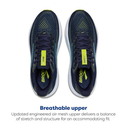 Brooks Men’s Ghost 17 Neutral Running Shoe - Peacoat/Lime/Blue - 9.5 Medium