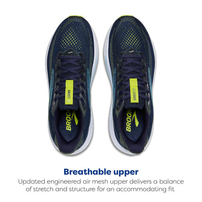 Brooks Men’s Ghost 17 Neutral Running Shoe - Peacoat/Lime/Blue - 11 Medium