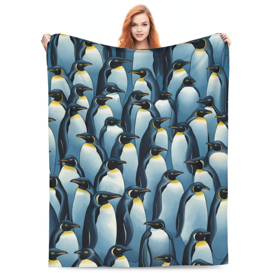 amepay Antarctic Penguins Blanket Gifts for Kids Adults Cartoon Flannel Throw Blankets for Home Couch Bed Sofa Soft Fuzzy Lightweight Decor All Season 60x50 Inches