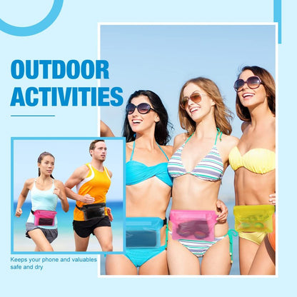24 Pcs Phone Waterproof Pouch Bag with Waist Strap Waterproof Fanny Pack Keep Your Phone and Valuables Safe and Dry for Beach Accessories Kayaking Swimming Boating Snorkeling Pool Water Park, 12 Color