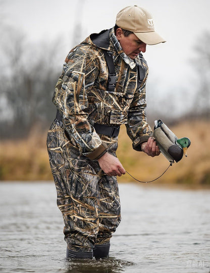 TIDEWE Bootfoot Chest Wader, 2-Ply Nylon/PVC Waterproof Fishing Hunting Waders with Boot Hanger for Men Women Next Camo Evos Size 13