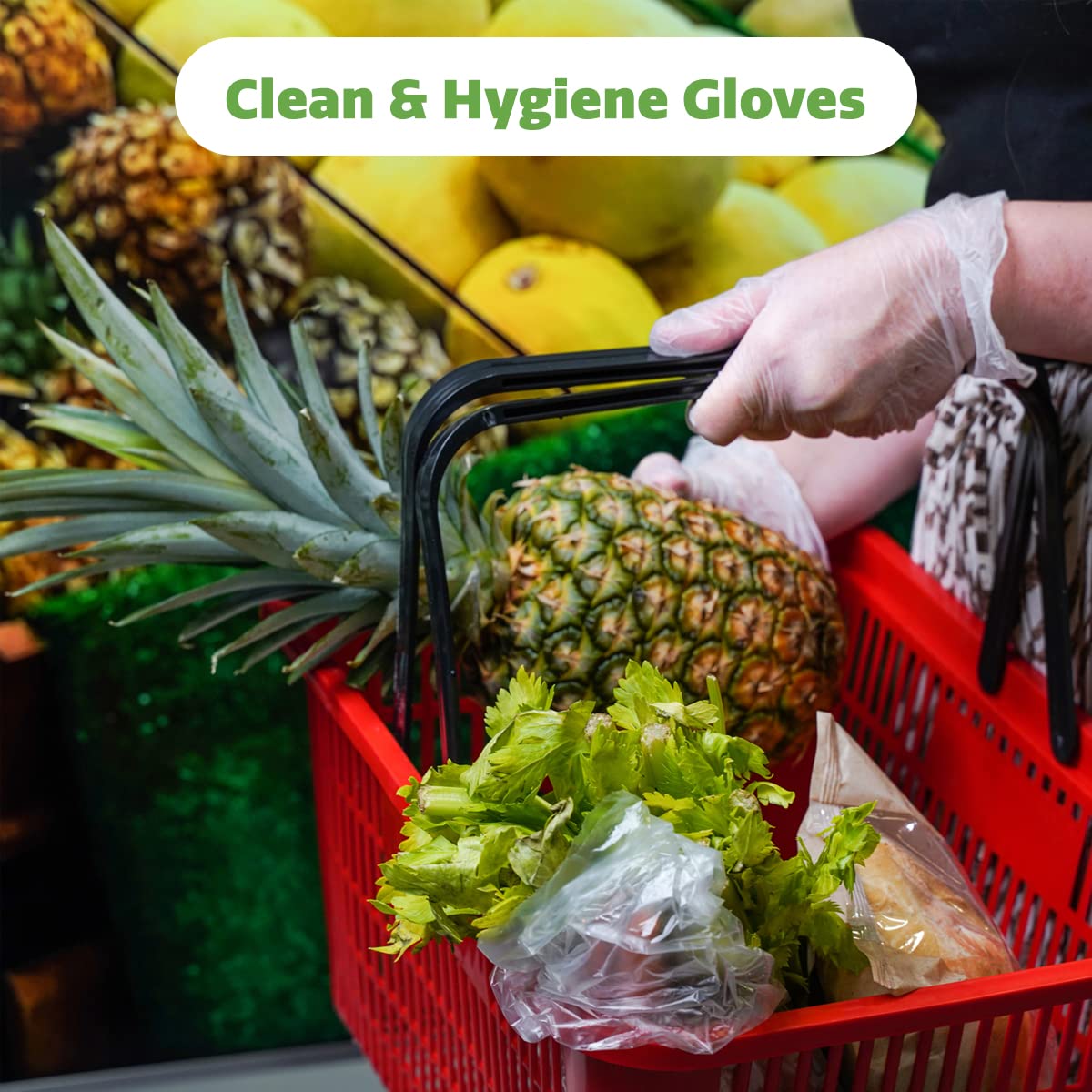 Comfy Package Disposable Vinyl Gloves – Clear, Latex-Free, Powder-Free, BPA-Free – Safe for Food Handling, Cooking & Cleaning (100, Medium)