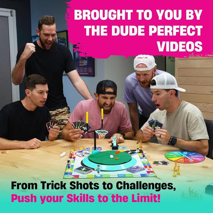 Dude Perfect Board Game with Soccer Add On; Action Packed Sports Challenges for Competitive Kids and Families | Perfect for Family Game Night; 2 to 5 Players; Ages 4 and up