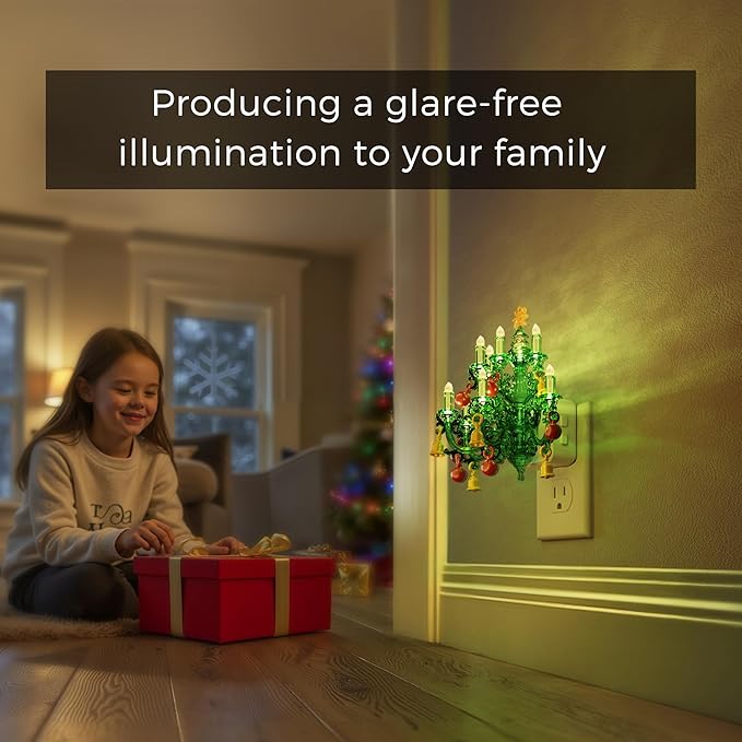 L LOHAS LED Christmas Night Light, Plug in Night Light with Dusk to Dawn Sensor, 3 Brightness Adjustable and RGB Mode, Ideal Nightlight for Christmas Home Decor