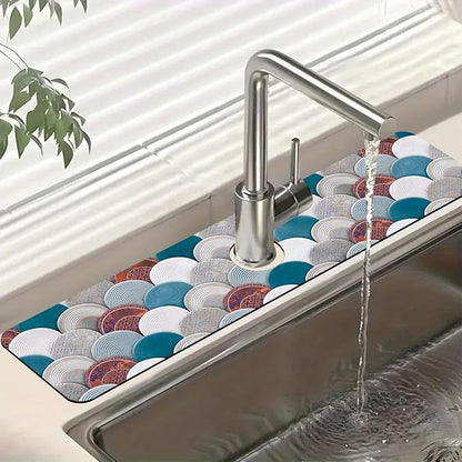 Wall Tiles Texture Sink Faucet Absorbing Mat Ceramic Decor Super Absorbent Fast