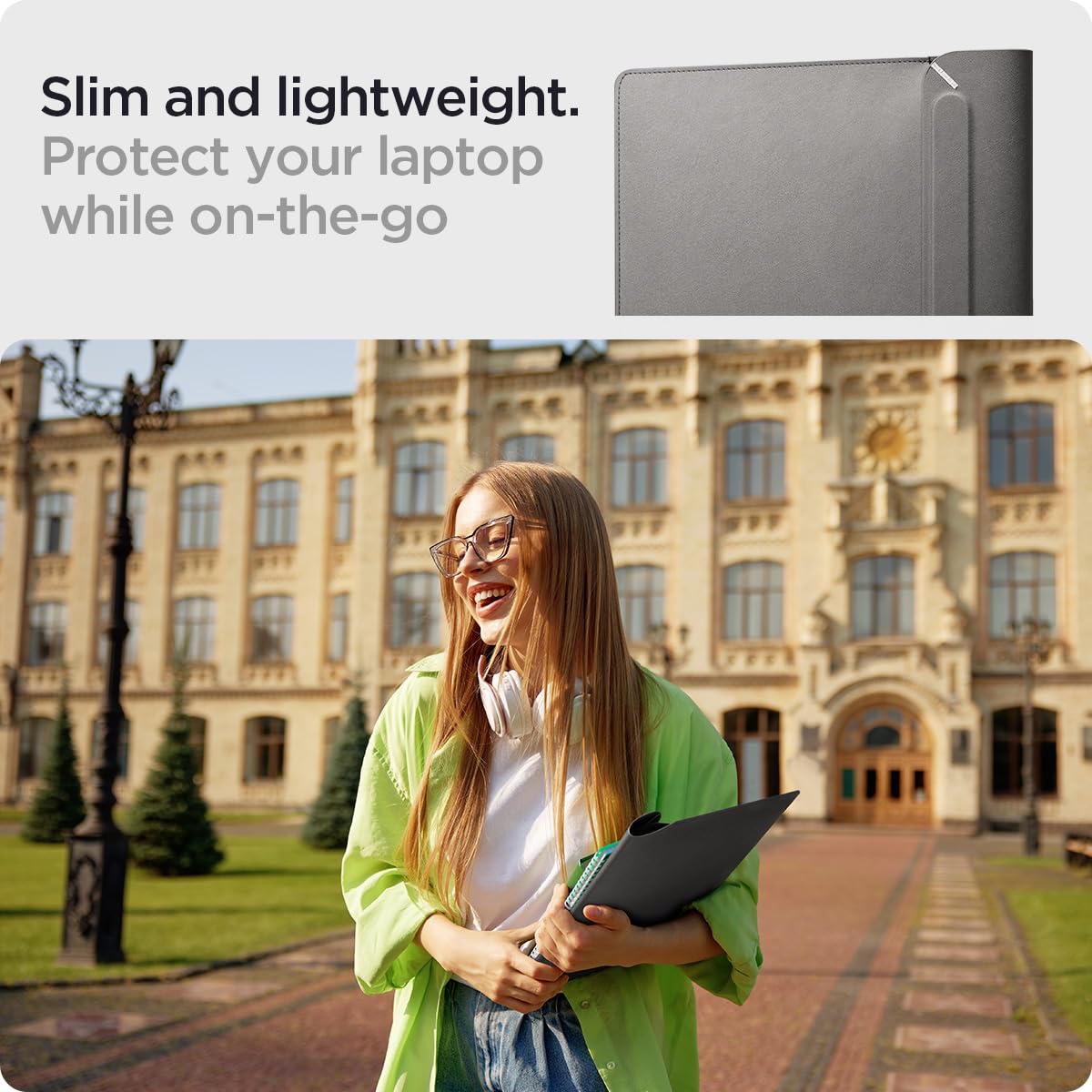 Spigen Valentinus Protective Laptop Sleeve for 16-inch MacBook Pro/Air M5 Pro/Max (2026), M5/M4/M3/M2/M1 A3403 A3186 A2991 A2780 A2485 A2141 - City Gray