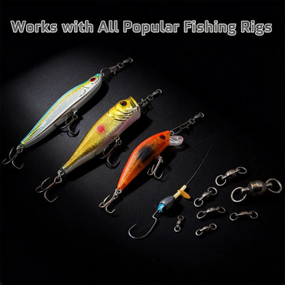 FishTrip 30 Pack Ball Bearing Fishing Swivels, High Strength Stainless Steel Swivels Fishing Tackle Solid Welded Rings Barrel Swivels Fishing Connectors for Saltwater Freshwater Size 0