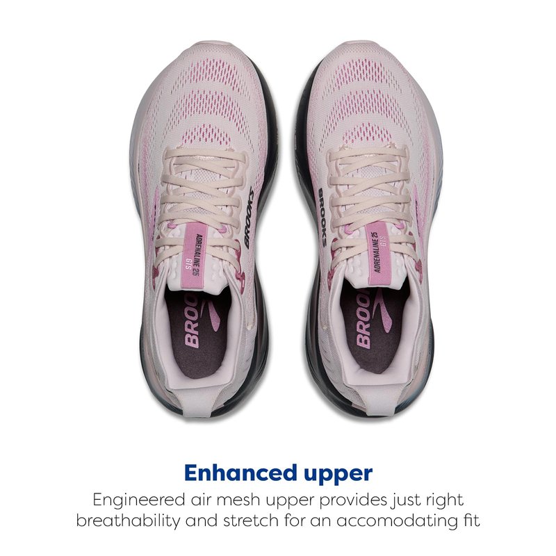 Brooks Women’s Adrenaline GTS 25 Supportive Running & Walking Shoe - Mauve/Ebony/Pink - 9 Medium