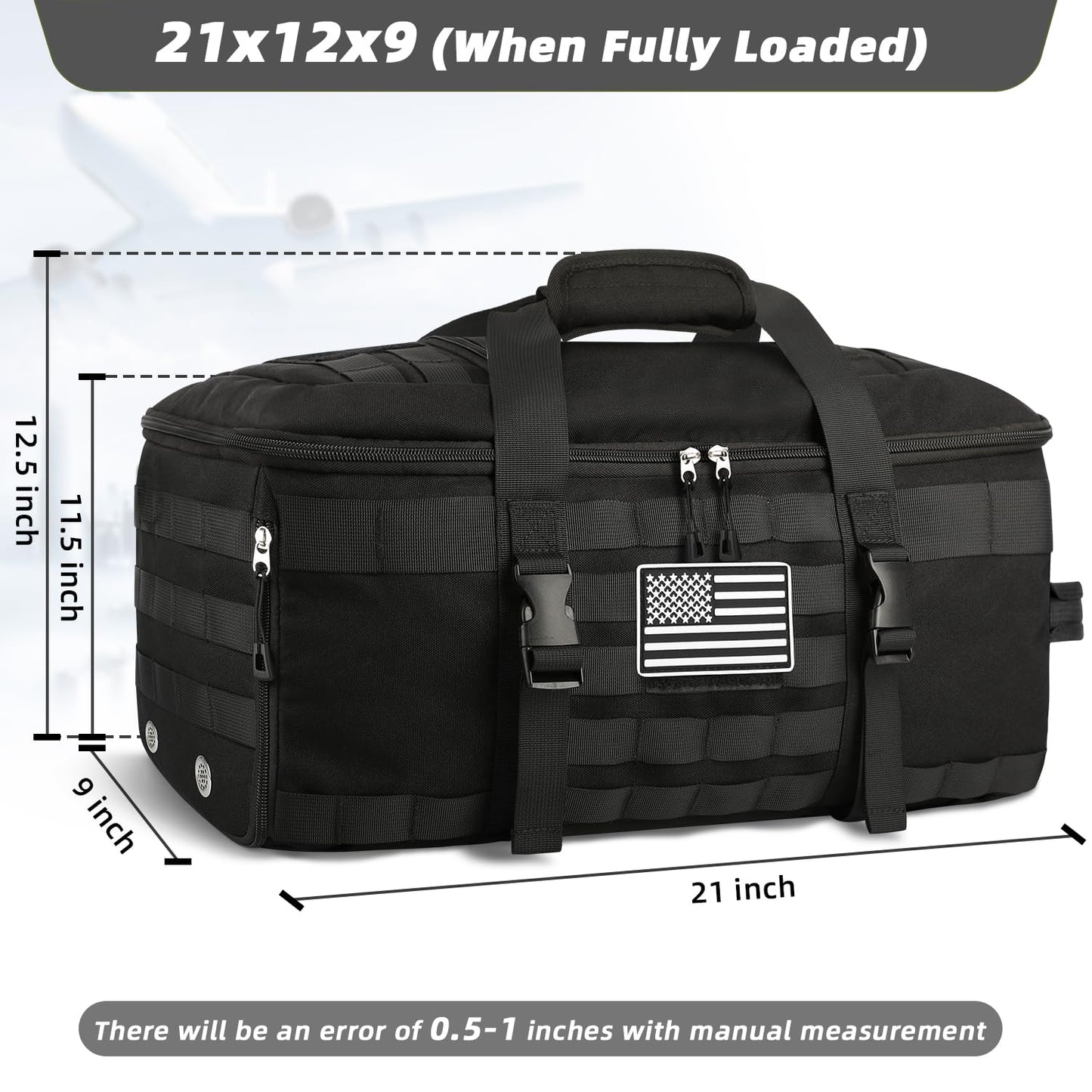 ETRONIK Gym Bags for Men Women, Carry On Luggage 22x14x9 Airline Approved, Tactical Duffle Bag with Shoe Compartment, 3 in 1 Carry on Travel Backpack with Wet Pocket, Weekender Overnight Bag, Black