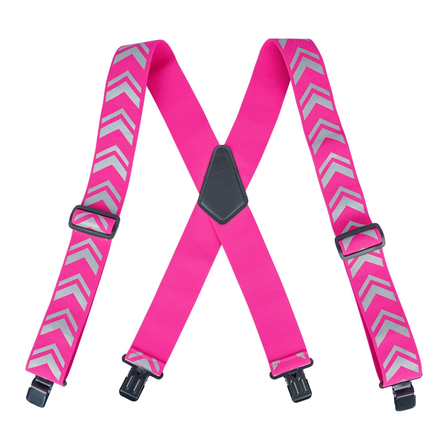 KUNN Safety Reflective Suspender Safety High Visibility Women Work Suspender,Pink