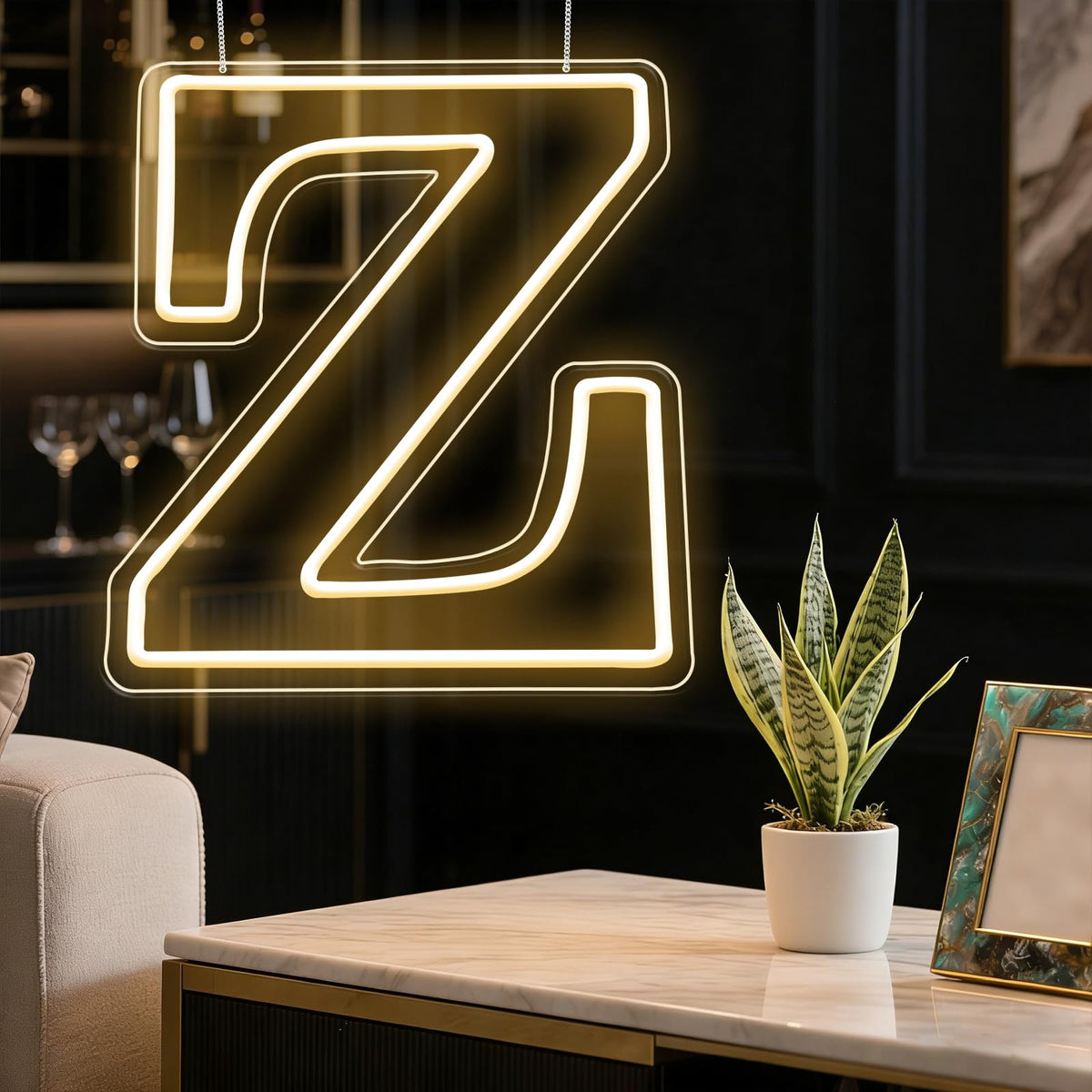 RumonZS Light Up Letters Z LED Letters Lights Neon Sign 26 Alphabet 11.4"Decorative Lighted Alphabet for Wedding Party Birthday Bar Christmas Home Decor Letter Lights (Warm White)