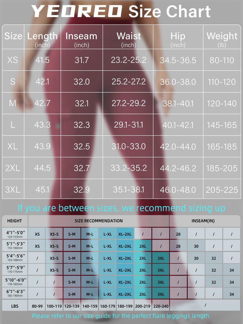 YEOREO CoreFlex Women Workout Flare Leggings with Pockets Hidden Scrunch High Waisted Cargo Gym Yoga Leggings Wine XXL