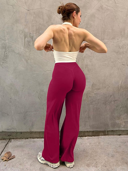 YEOREO Workout Leggings Womens No Front Seam Straight Leggings 29" High Waist Buttery Eddiy Gym Yoga Pants Ruby Red XL