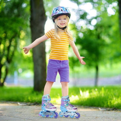 Kids Inline Skates for Girls and Boys -Purple Blades Roller for Kids Age 4 5 6 7- Adjustable All Light up Wheels Indoor Outdoor Sports Birthday Gift for Son and Grandson