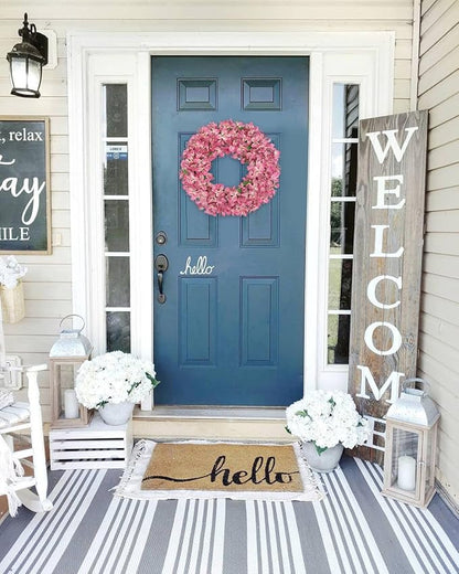 Briful Spring Wreaths for Front Door 18in Artificial Bougainvillea Flower Wreath Silk Floral Hanging Wreath Outdoor Wreaths for Home Wall Mantle Party Wedding Porch Décor
