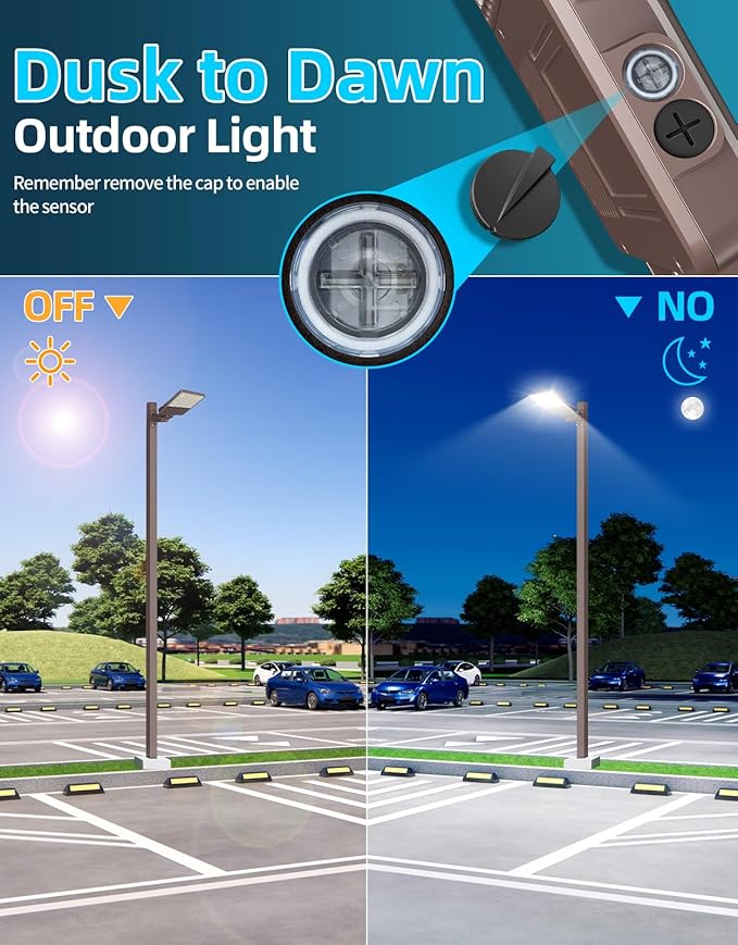 3PCS LED Parking Lot Lights 150W 120W 90W, LED Shoebox Light 5700K 5000K 4500K Adjustable Arm&Slip Fitter, DLC Listed Outdoor Pole Light with Photocell, IP65 Commercial Street Area Lighting 100-277V