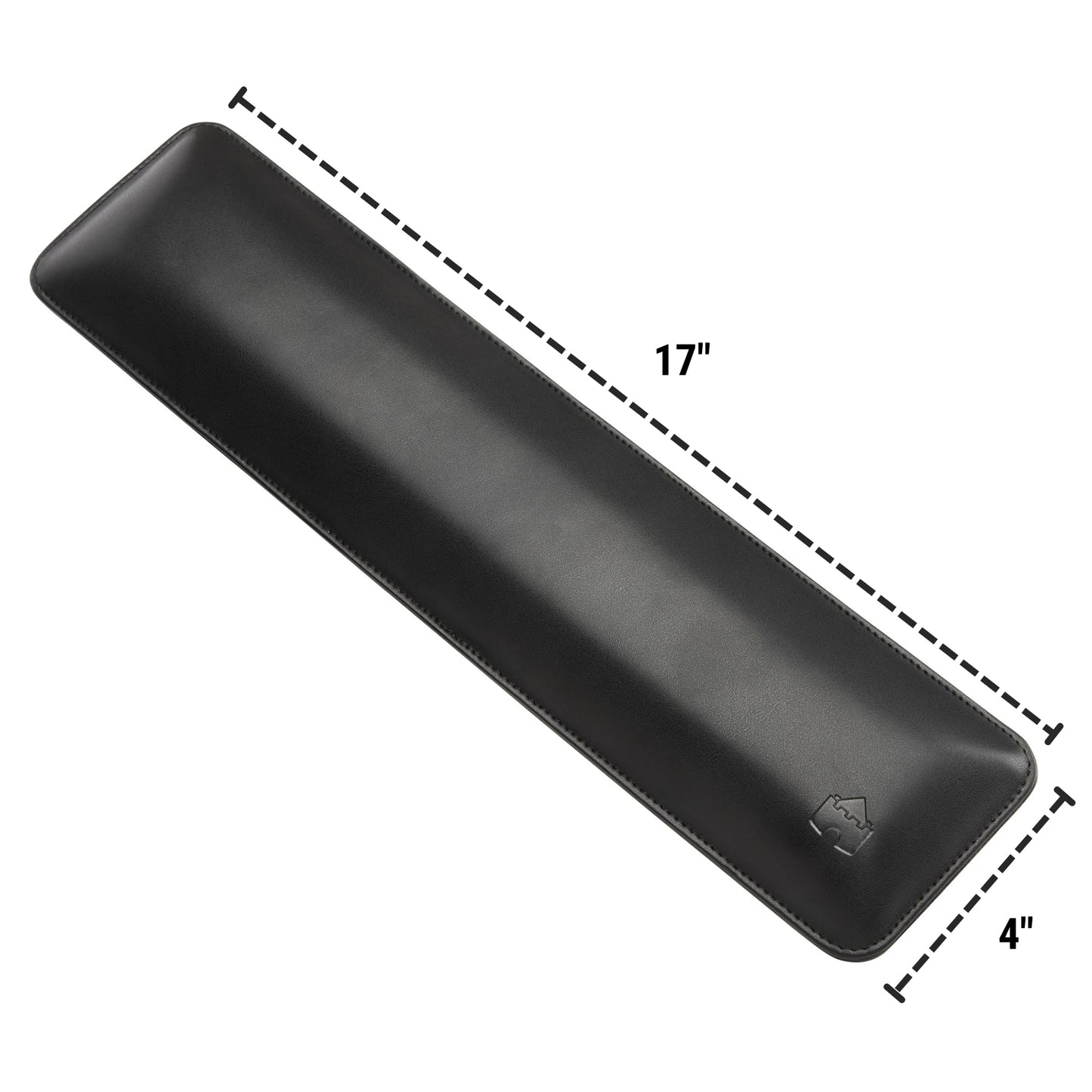 Bailey Full Size by Castle - Leather Ergonomic Computer Wrist Rest Pad for Keyboards with Around 104 Keys - Firm Keyboard Wrist Support for Typists, Gaming, and Heavy Office Use (Nightfall, Full Size)