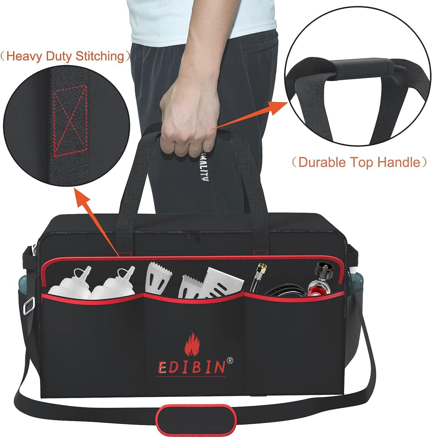 Grill Carry Bag for Pit Boss Grills 75275 Two-Burner Portable Grill,Heavy Duty Waterproof Tabletop Griddle Cover for Pit Boss Griddle 75275