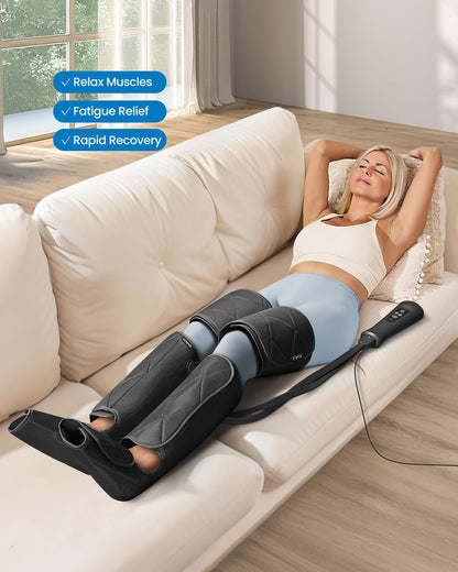 RENPHO Compression Leg Massager, Air Compression Massager for Circulation Pain Relief, Effective for Father Mother Reduce Swelling-Blue