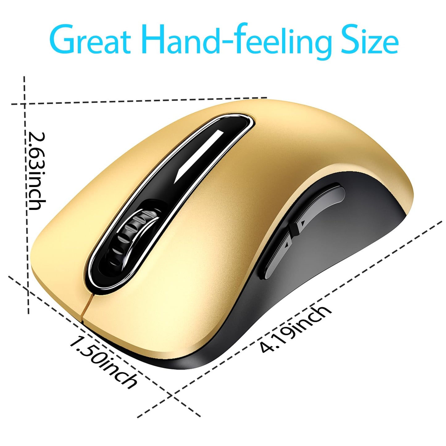 memzuoix 2.4G Wireless Mouse, 1400 DPI Mobile Optical Cordless Mouse with USB Receiver, Portable Computer Mice for Laptop, PC, Desktop, MacBook, 5 Buttons, Red