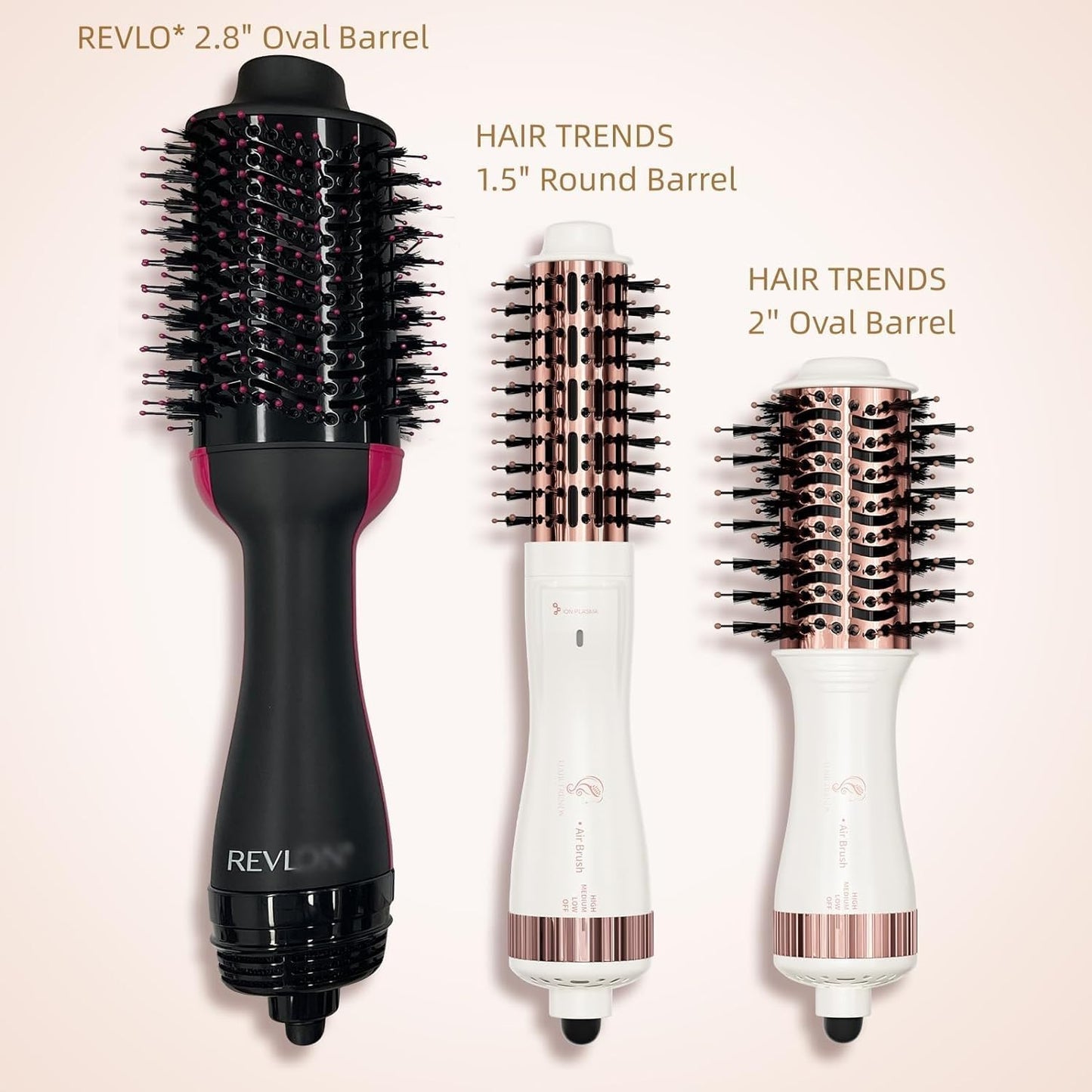 110-240V Travel Brush Hair Dryer, Small Hair Straightener Brush with European Plug Adapter for International Travel, 4 in 1 Hot Air Styler & Dryer for Drying Straightening Curling Volumizing