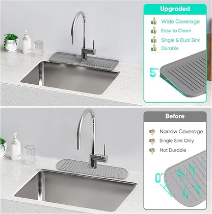 17.7'' Faucet Mat for Kitchen Sink Kitchen Sink Splash Guard Silicone Kitchen