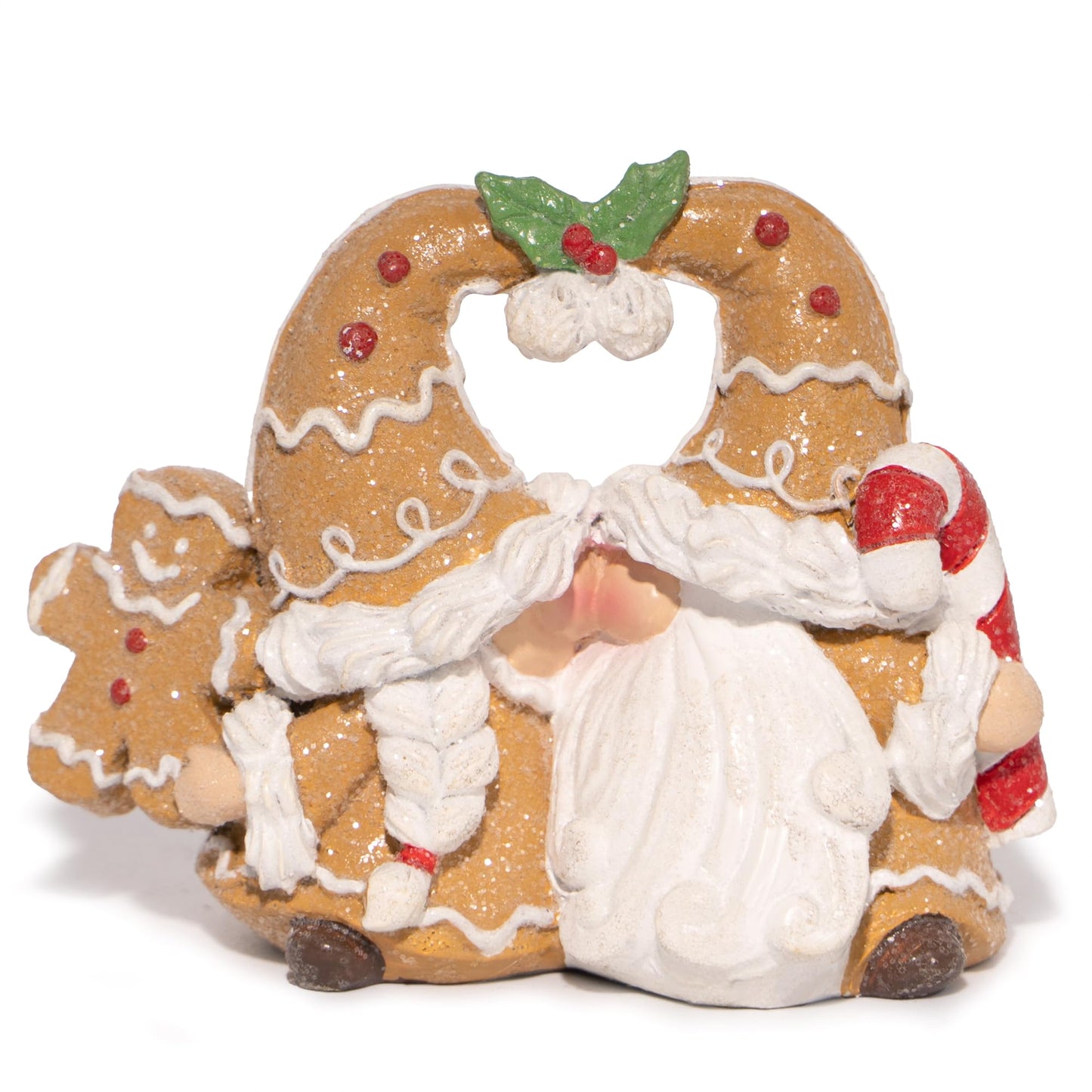 Hodao Christmas Gingerbread Gnome Decoration Xmas Elf Figurines Winter Decor Handmade Scandinavian Tomte Gnome for Xmas Decor Gingerbread Gifts - Christmas Day Party Home Decor