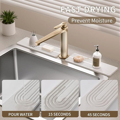 Faucet Mat for Kitchen Sink, Diatomite Stone Drying Sink Protectors, Bathroom