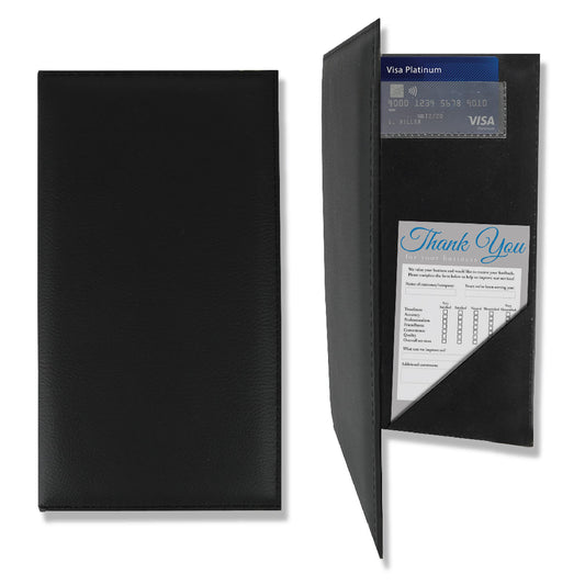 BankSupplies Leatherette Guest Check Presenters for Restaurants Set of 20 Water-Resistant Server Books with Credit Card and Side Pockets 5.5 x 10 Inches
