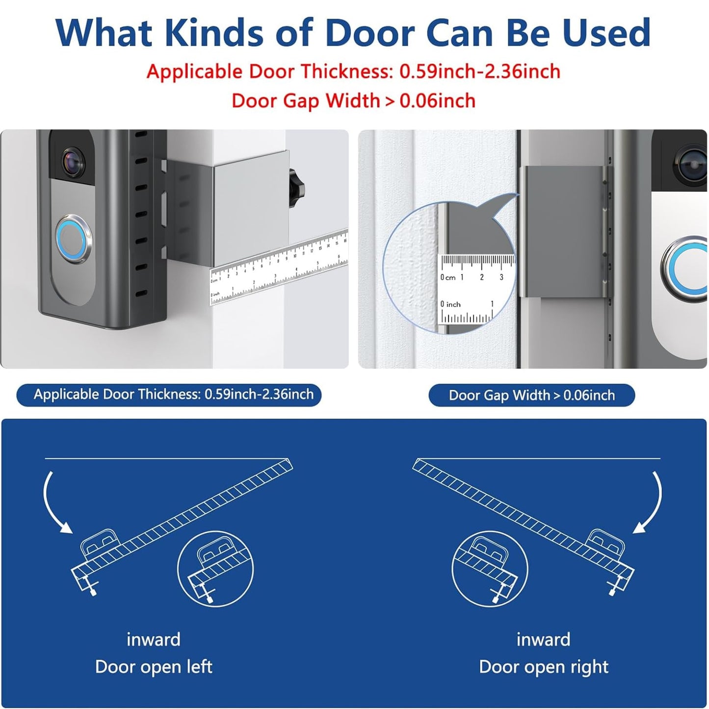 KIMILAR Anti-Theft Video Doorbell Mount Compatible with Ring/Blink Wireless Video Doorbell, Adjustable Mounting Bracket Accessories for Houses, Apartments, Businesses, Not for Security Door