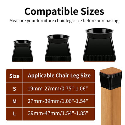 Chair Leg Floor Protectors - 40 Pcs Silicone & Felt Pads for Hardwood Floors - Anti-Scratch Furniture Sliders, Noise-Reducing Chair Feet Covers - Furniture Leg Caps Fit Sizes to(0.75"-1.06")