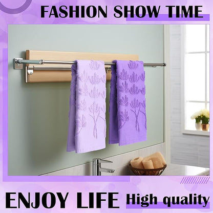 2 Pcs Lavender Hand Towels for Bathroom Purple Lavender Bathroom Hand Towel