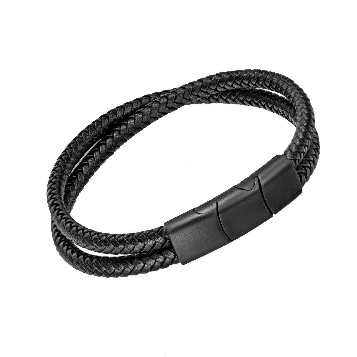 murtoo Mens Bracelet Leather Braided, Brown and Black Leather Bracelet for Men