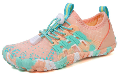 ANYUETE Water Shoes for Kids Boys Girls Aqua Socks Barefoot Beach Sports Swim Pool Outdoor Lightweight Quick Dry Pink 02 13 Little Kid