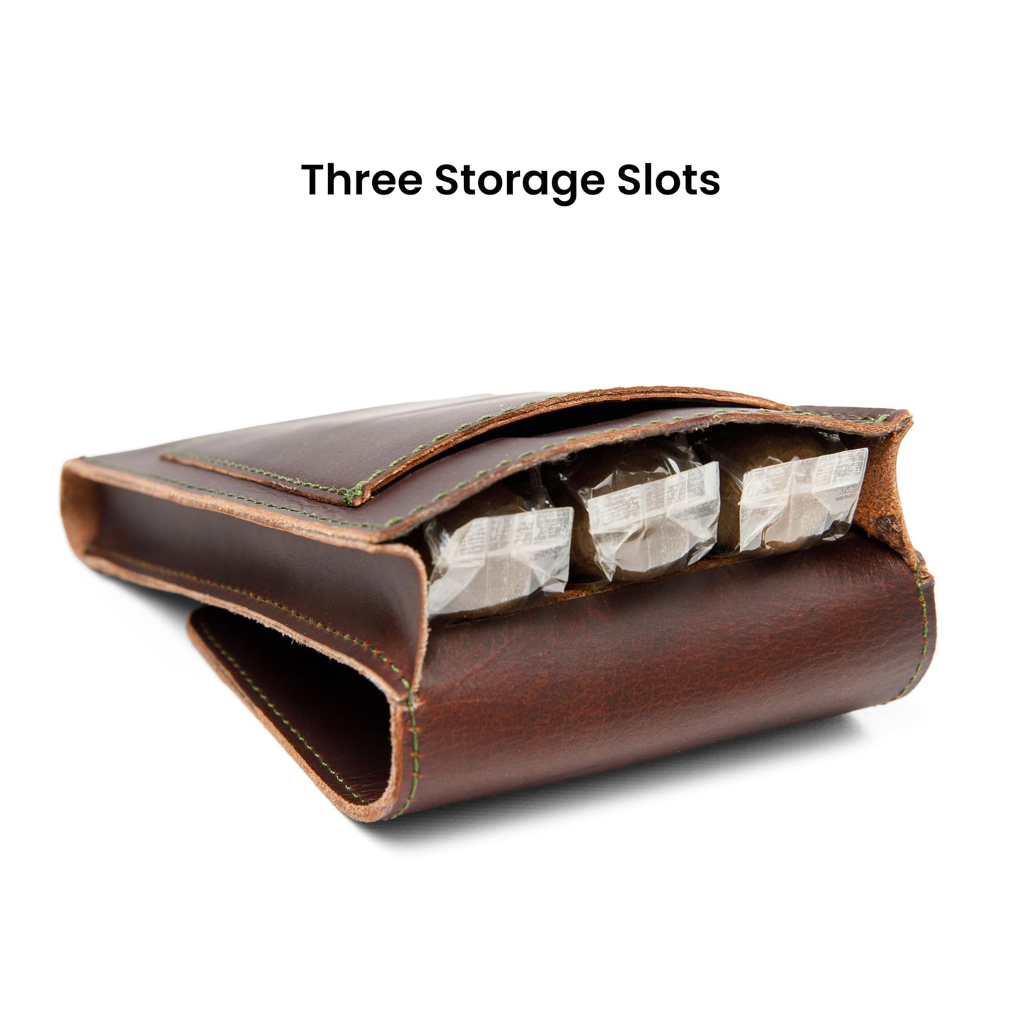Havee Havanos Three Slot Cigar Case with Cutter Slot and Magnetic Closure - Handmade Genuine Leather Portable Cigar Accessory for Storage and Travel - Brown