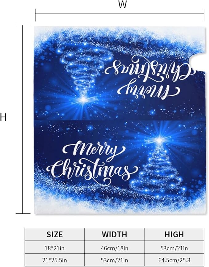Mailbox Covers Merry Christmas Blue Snow Tree Magnetic Letter Post Box Cover Standard Size 25.5 x 21 Inch Garden Yard Home Decorative