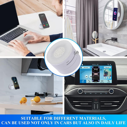 Car Phone Holder Upgraded Vacuum Magnetic Phone Holder for Car with N52 Magnet, Adjustable Suction Cup Phone Mount, Includes Metal Ring & Adhesive Pad, Fits iPhone & Android