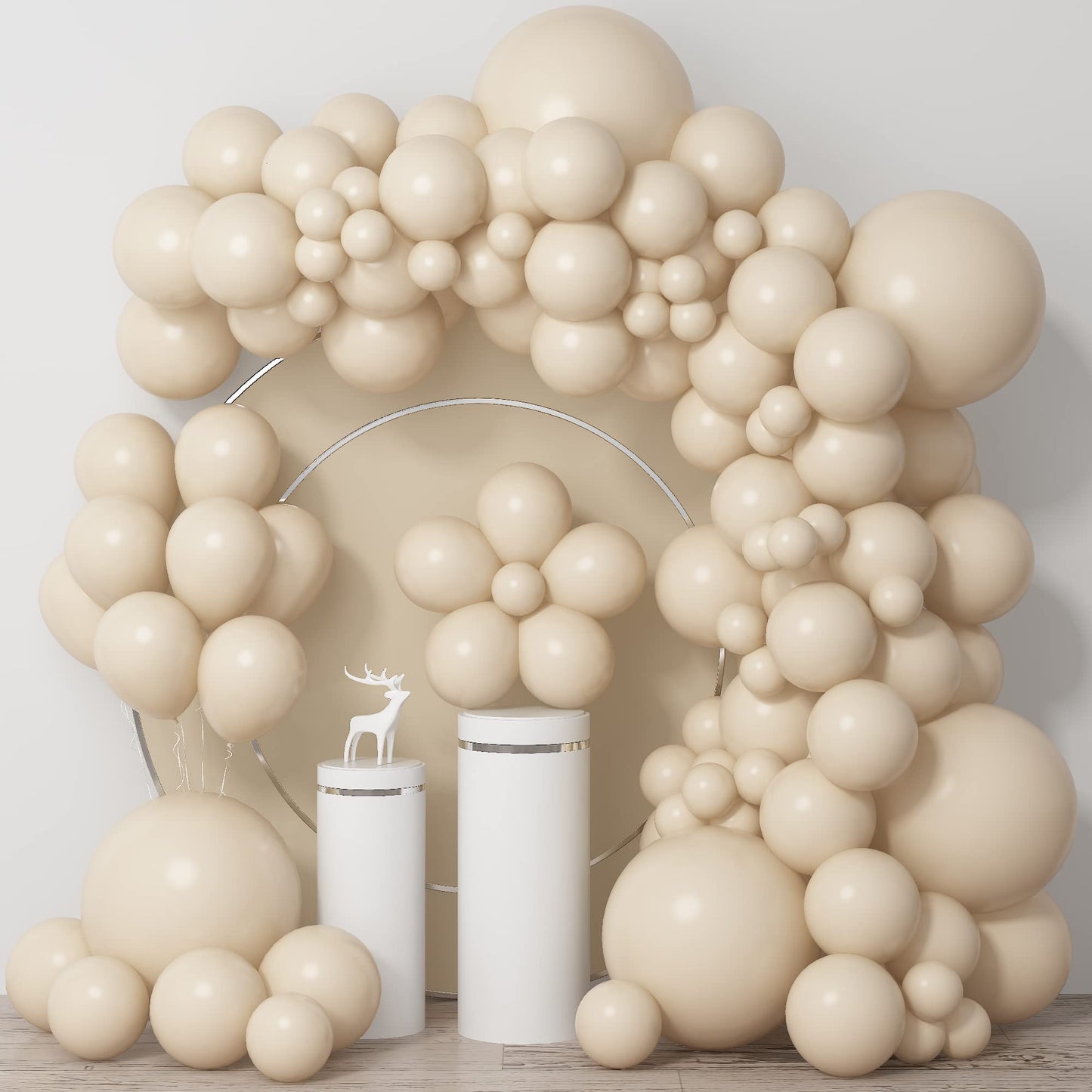 White Sand Balloons Beige Latex Balloon 5 10 12 18inch Different Sizes 103pcs Cream Nude Neutral Balloons Kit for Kids Birthday Party Decoration Baby Shower Wedding Annversary