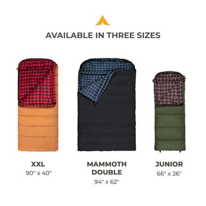 TETON Sports Bridger Canvas Sleeping Bags – Finally, Stay Warm Camping; for Adults and Built to Last, Long (-35F), Green (Plum Poly Liner)