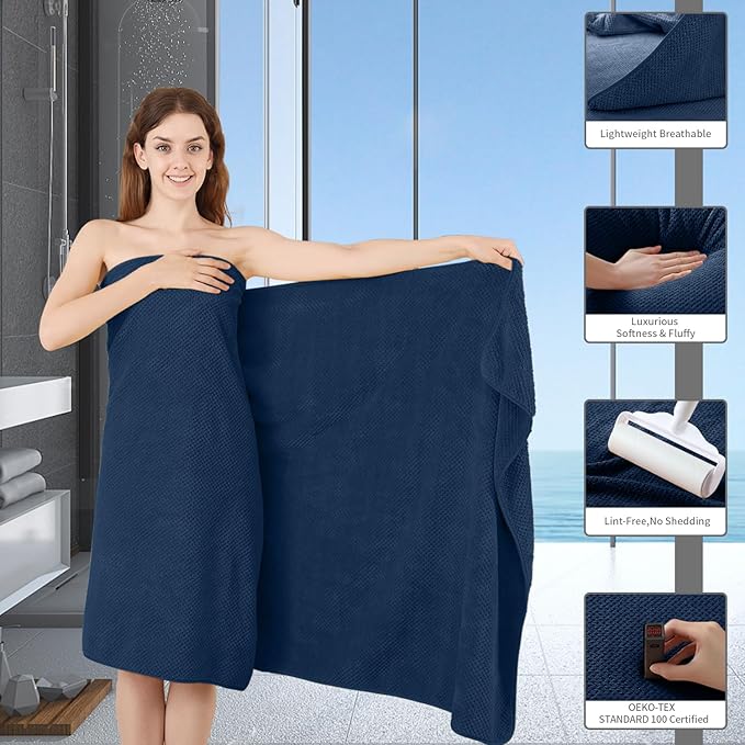 Bath Towel Set 4 Piece Oversized Bath Sheet 35"x70”Extra Large Bath Towel Soft