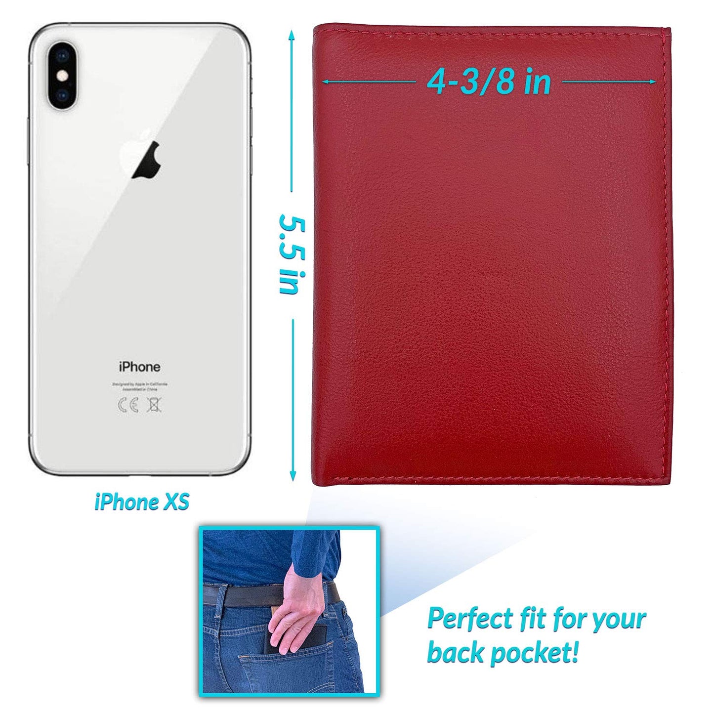 Deluxe Personalized Monogrammed Red Leather RFID Passport Wallet and Luggage Tag
